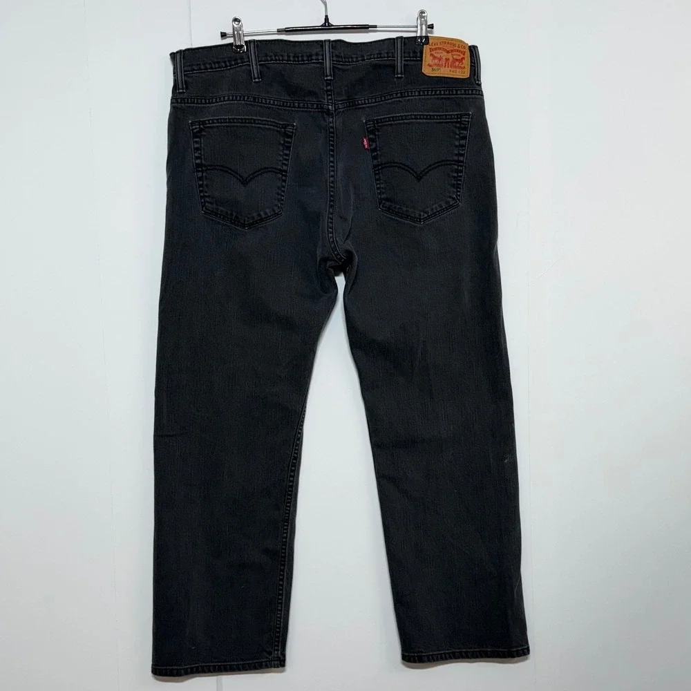 Levis 569 Jeans Mens Measures 40X31 Tag 40X32 Black Loose Baggy Straight Stretch